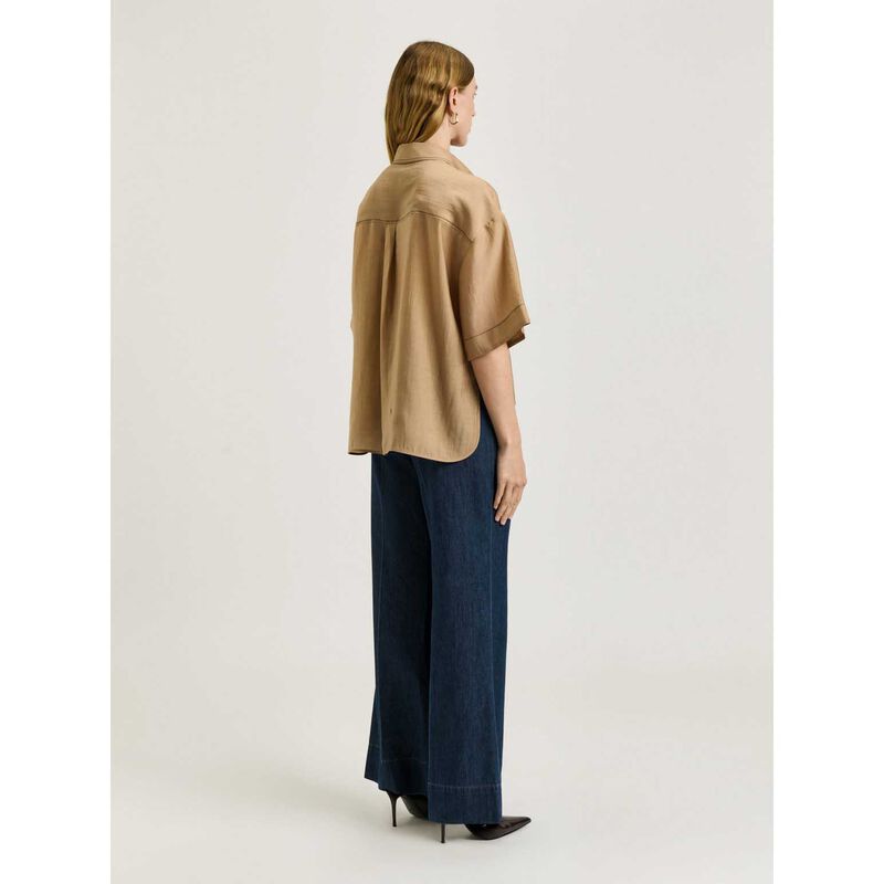 Veronika Maine Washer Tencel Topstitch Shirt image number 1